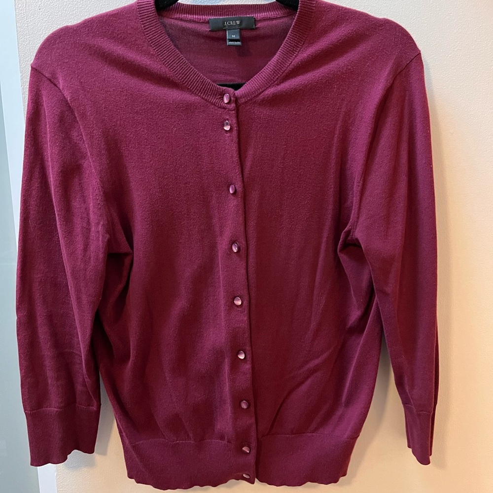 J. Crew Women's Rich Burgundy Cardigan